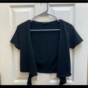 brandy melville short sleeve tie top